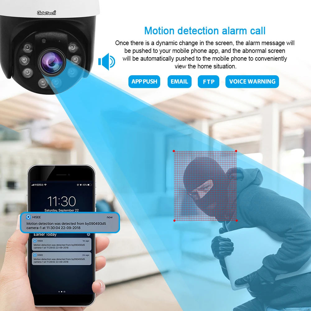 Беспроводная IP камера JideTech 5 Мп 4 кратный зум водонепроницаемая|Камеры