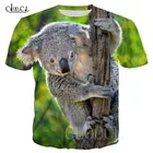 Модная футболка с медведем коала, 3D принт, забавная коала с животными для мужчин и женщин, аниме, уличная футболка, футболки с коротким рукавом в стиле Харадзюку