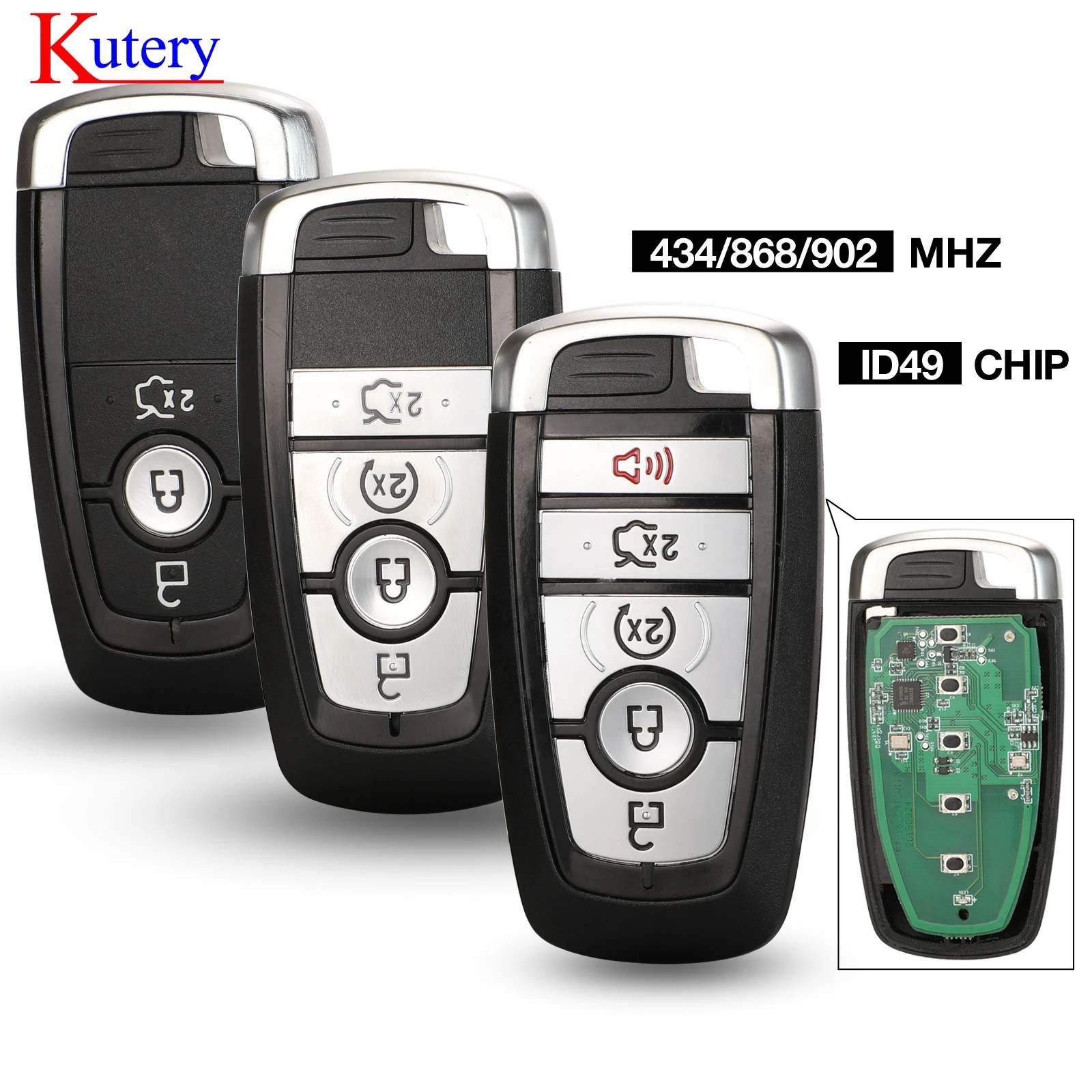 Kutery ID49 434/868/902 МГц умный бесконтактный ключ для Ford Mondeo Mustang Fusion F 250 350 450 2017 550|Ключ от