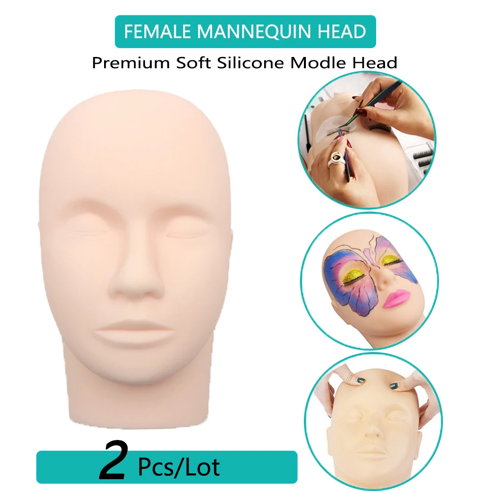 

2 шт./лот Поддельные манекен головы плоское кольцо для ресниц для наращивания ресниц практика для глаз, профессиональная косметика Учебные ...