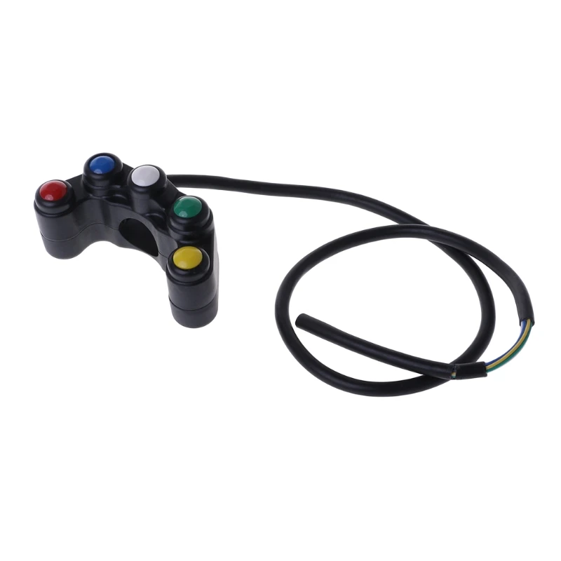 

2021 New 1PC 5 Button 12V Motorcycle Switches 7/8 22mm Handlebar Lights On-Off Waterproof