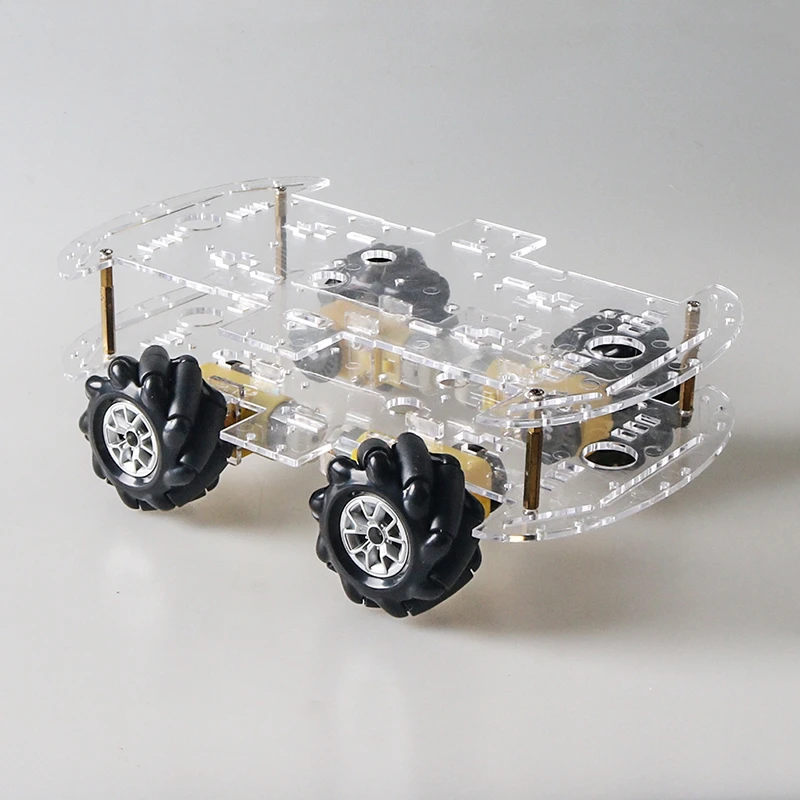 Двойной 4WD 60 мм Mecanum колеса акриловая панель Интеллектуальный робот шасси