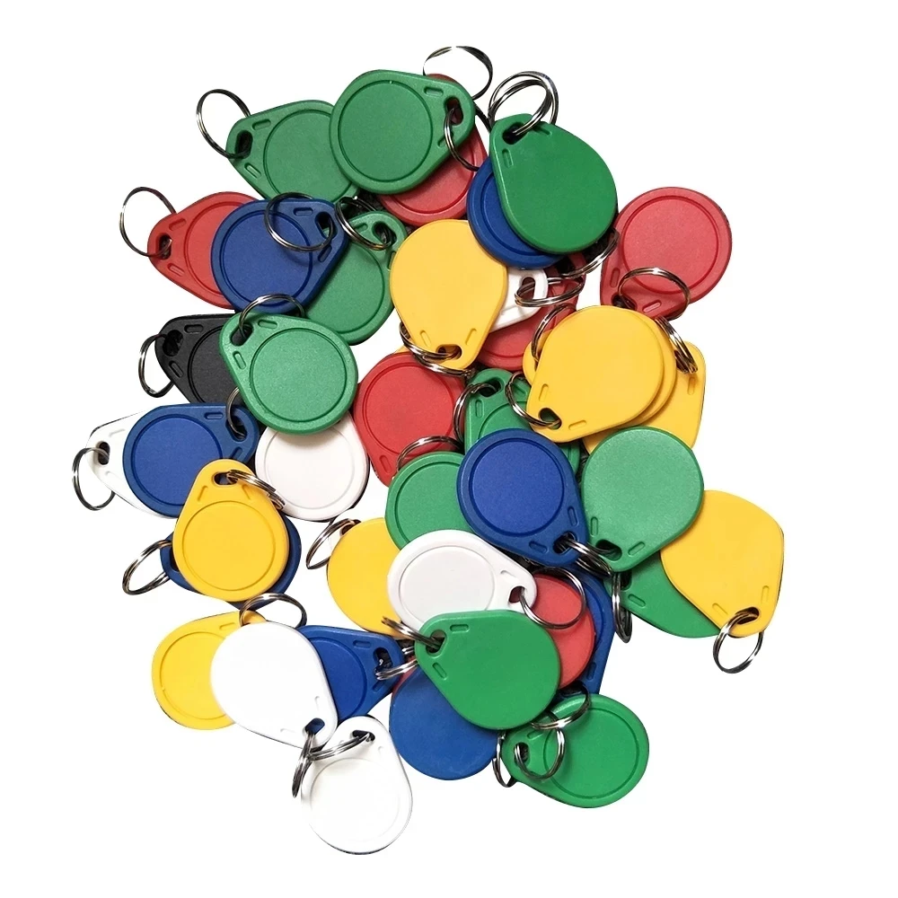 

Брелок l M1 S50, 13,56 МГц, 50 шт./лот, нулевой блок, перезаписываемая рчид сменная карта, NFC Брелок ISO14443A, водонепроницаемый, бесплатная доставка