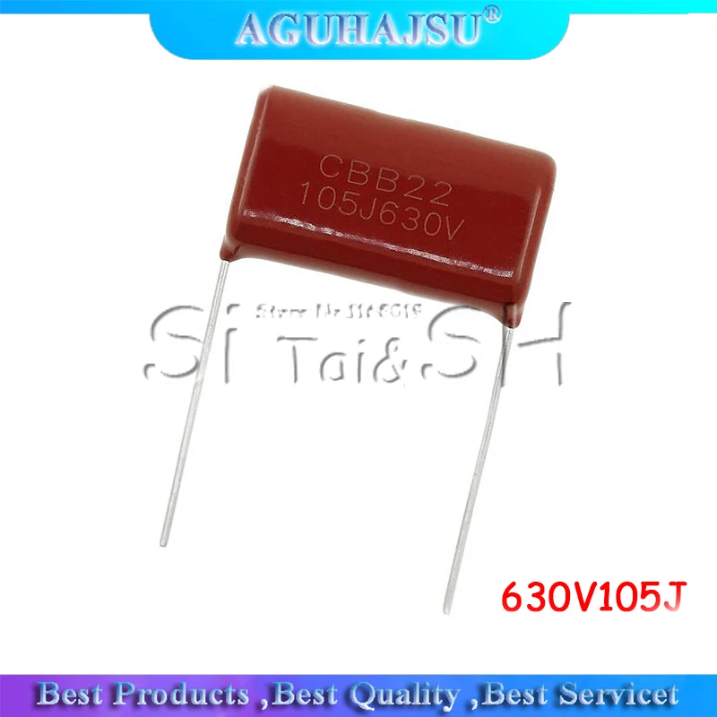 10 шт. 630V105J 630V 1UF шаг 20 мм 105 1000NF CBB полипропиленовый пленочный конденсатор |