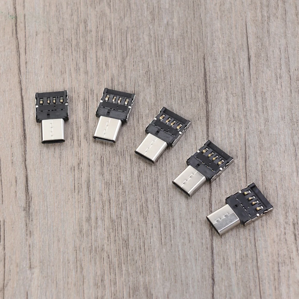 

5pcs Ultra Mini Type-C USB-C to USB 2.0 OTG Adapter for Cell Phone Tablet USB Cable Flash Disk
