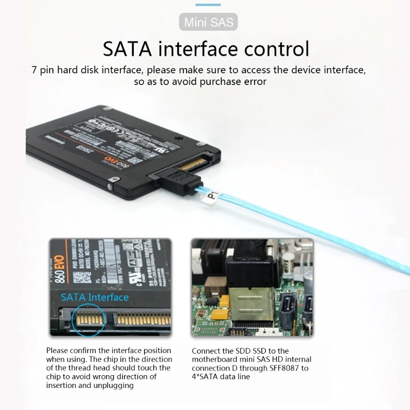 Sas Sata кабель Mini-Sas SFF-8087 4 Mini 4i SFF8087 36P Naar 7P 12 Гбит/с 50 см Harde Schijf Data | Компьютеры и офис