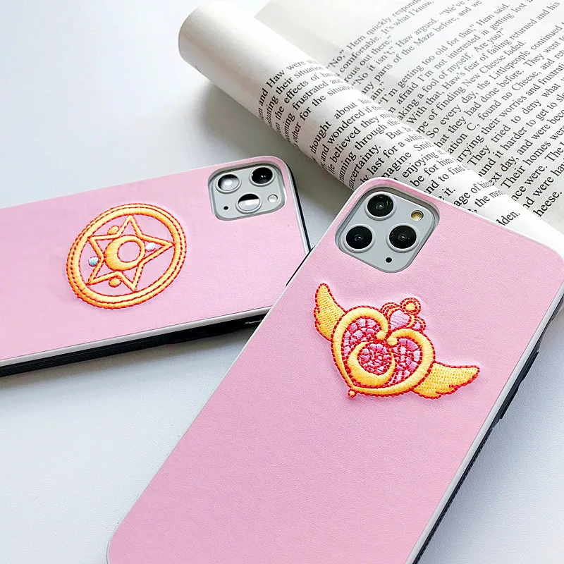 Плюшевый вышитый мультяшный чехол для телефона Сейлор Мун iphone XS Max XR X 8 7 6 Plus милый