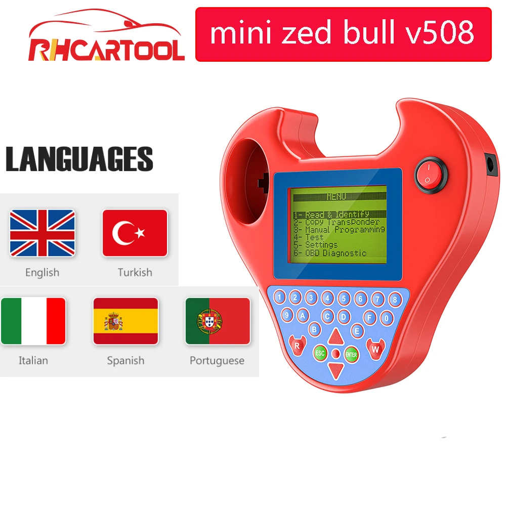 Программатор автомобильного ключа транспондер OBD2 Mini Zed bull V508 карманного типа без