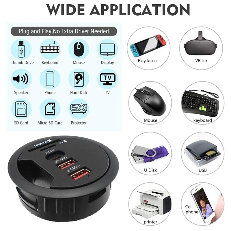 

USB3.0 Hub One for Five Dual USB 3.0&TYPE C Interface&TF for