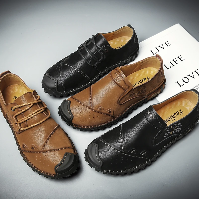 Туфли мужские из натуральной кожи Роскошные в стиле ретро Нескользящие удобные