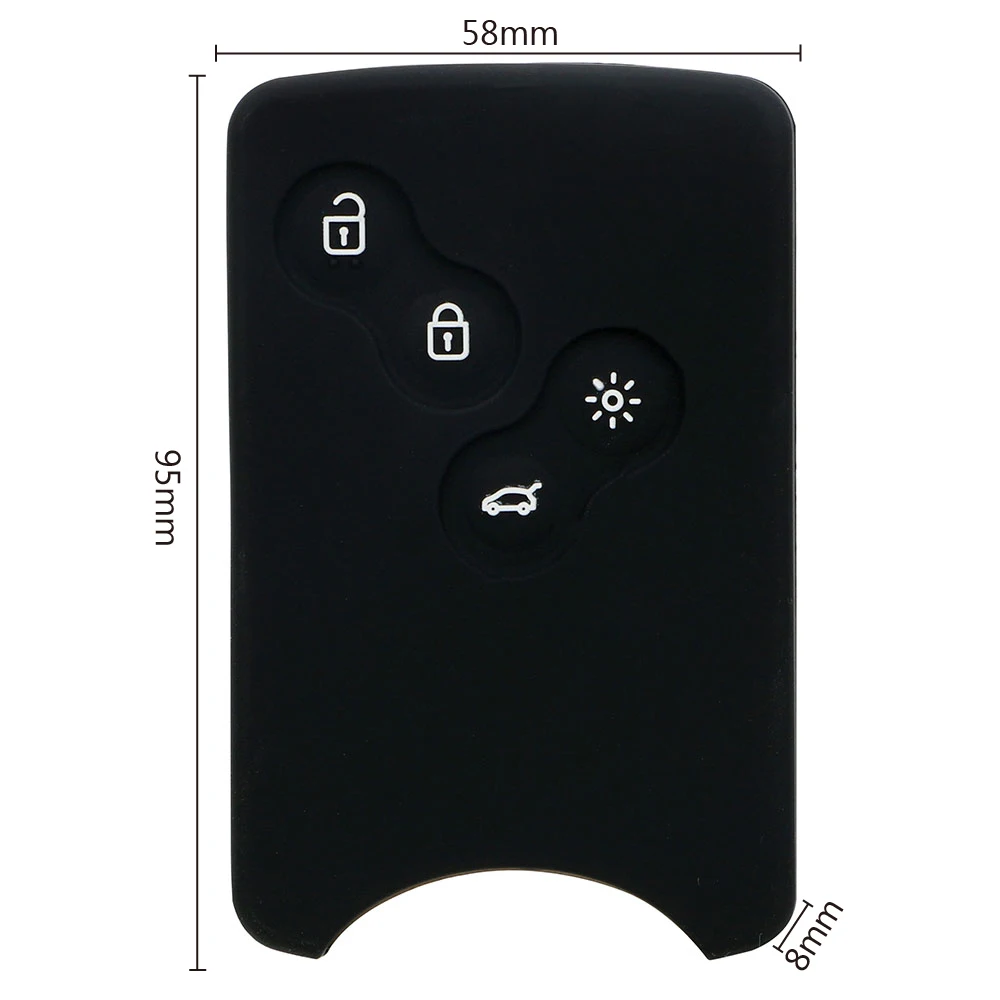 

4 Button Silicone for Renault Clio Logan Megane 2 3 Koleos Scenic Card Car Key Cover Protector Holder Auto Decors