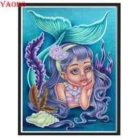 diamond painting cartoon mermaid girl 5d diy cross stitch mosaic patch diamond embroidery inlaid gift decoration design