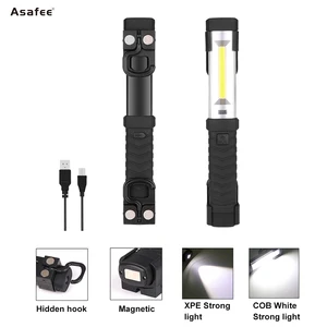 Прямая поставка, магнитный светильник, рабочий светильник, USB-фонарик, перезаряжаемый светильник, лампа для ремонта с крючком, светильник вспышка