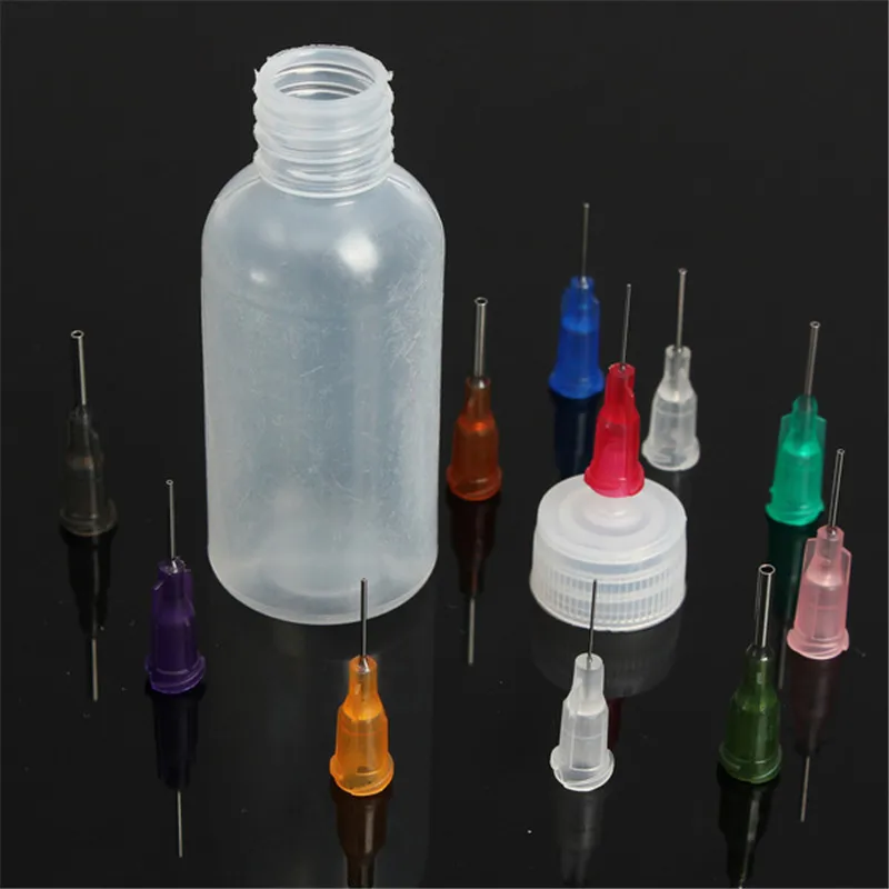 

5Set 30ml Empty E-liquid Plastic Rosin Flux Alcohol Rosin Bottle For Dispenser Rosin Solder Flux Paste +11 Needles Tool Parts