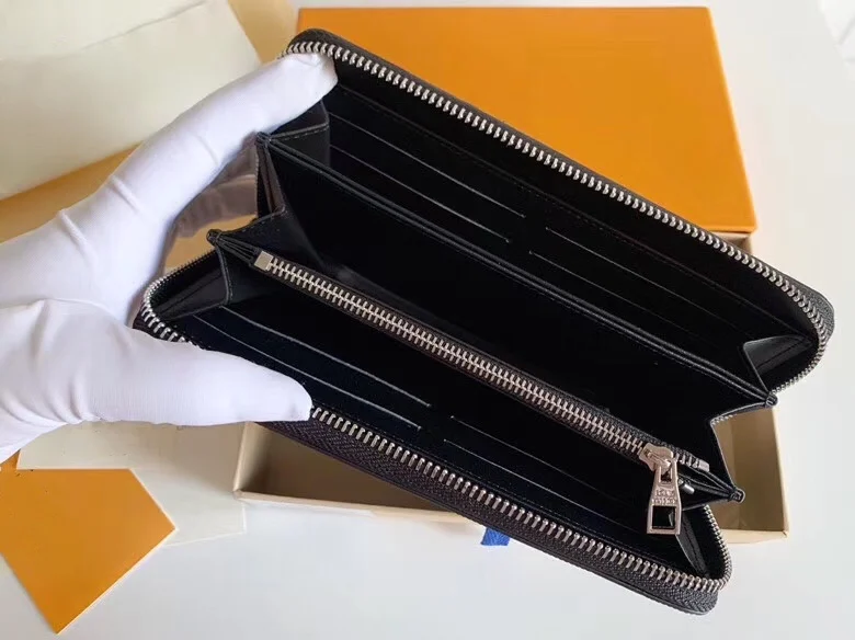 

High-grade grey leather wallet fashion luxury short wallet original quality