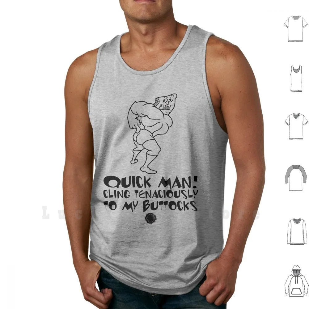 Powdered Toast Man-Cling Tenaciously [ Black ] | | Gym Gear Tank Tops Vest Sleeveless Powdered Toast Man Quote Silhoutte