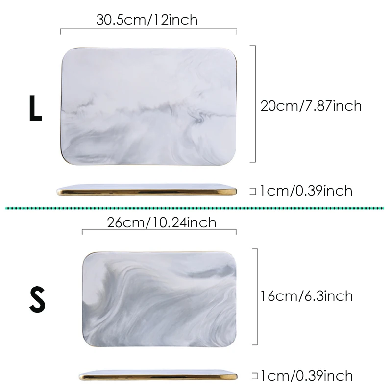 

Marble Ceramic Tray Retro Cutting Board Rectangular Dinner Plate Bread Fruit Pan Kitchen Decorate Photography Props