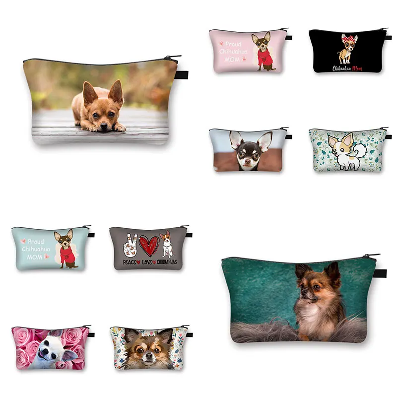 

Hot Sale Cute Dog Printing Women Cosmetic Bags Lovely Casual Travel Portable Storage Handbags Makeup Bag Toiletry Bags For Girls