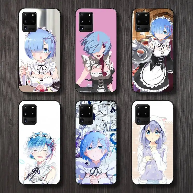 

Hot Anime ReZERO Ram Rem Phone Case For Samsung galaxy A S note 10 12 20 32 40 50 51 52 70 71 72 21 fe s ultra plus
