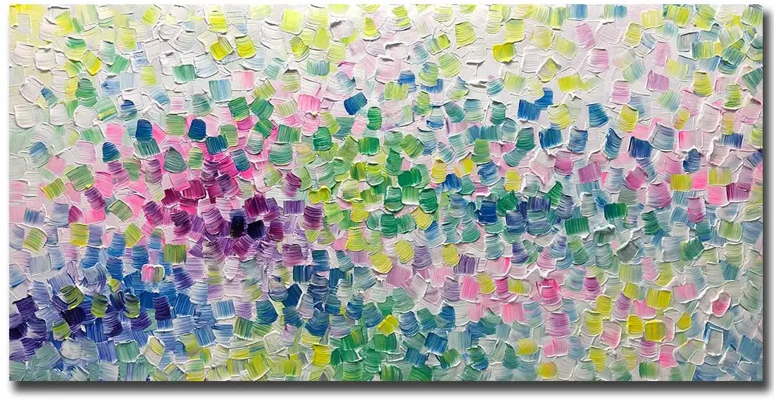 

Modern Hand Painted Colorful Wall Art Abstract Art Canvas Oil Paintings For Living Room Dining Room Decor Home Decorations