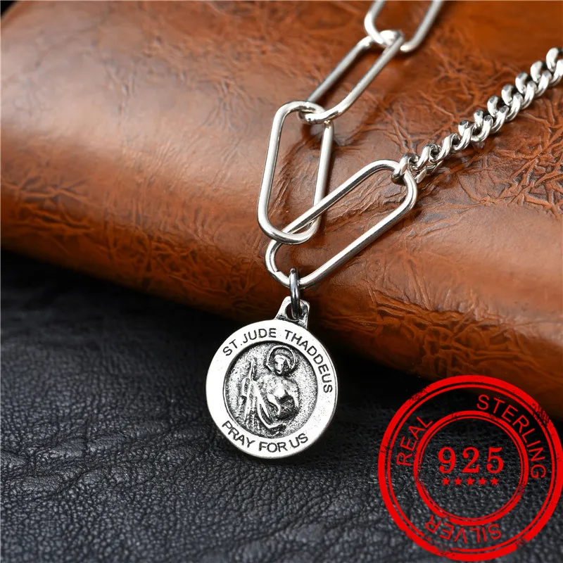 

Good Sales 100% Sterling Silver 925 Bracelet Round Retro Silver Pendant Woman Fashion Silver Bracelet
