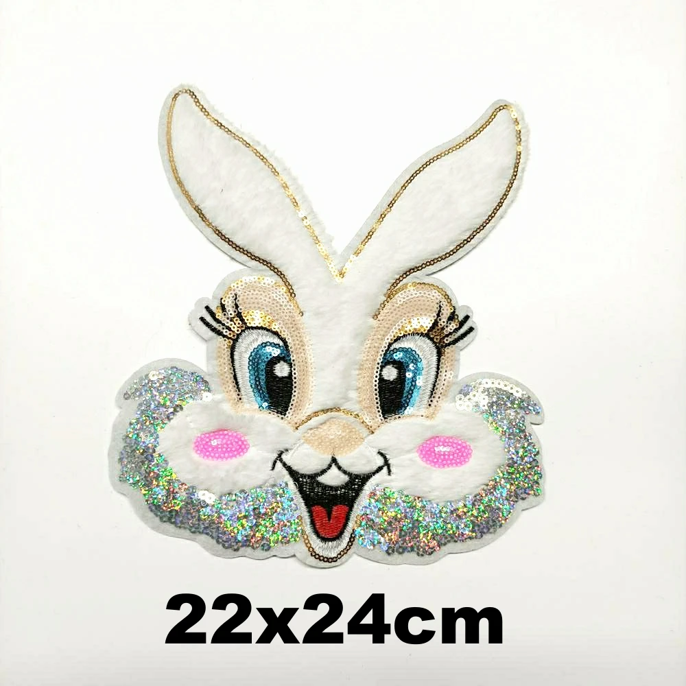 

Design large embroidery big M cartoon patches for clothing HE-3441
