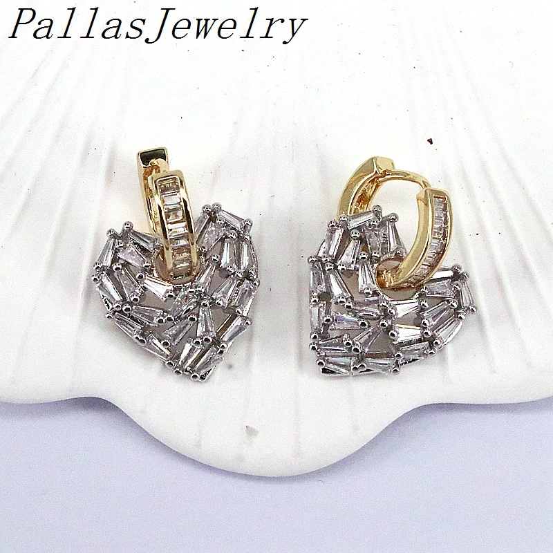 3 пары модные классические серьги в форме сердца золотого и серебряного цвета с