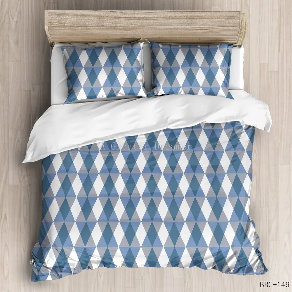 

3D Bedding Set Simple Home Textile Microfiber Geometry Pattern Quilt Cover Set And Pillowcase Room Decoration King Size