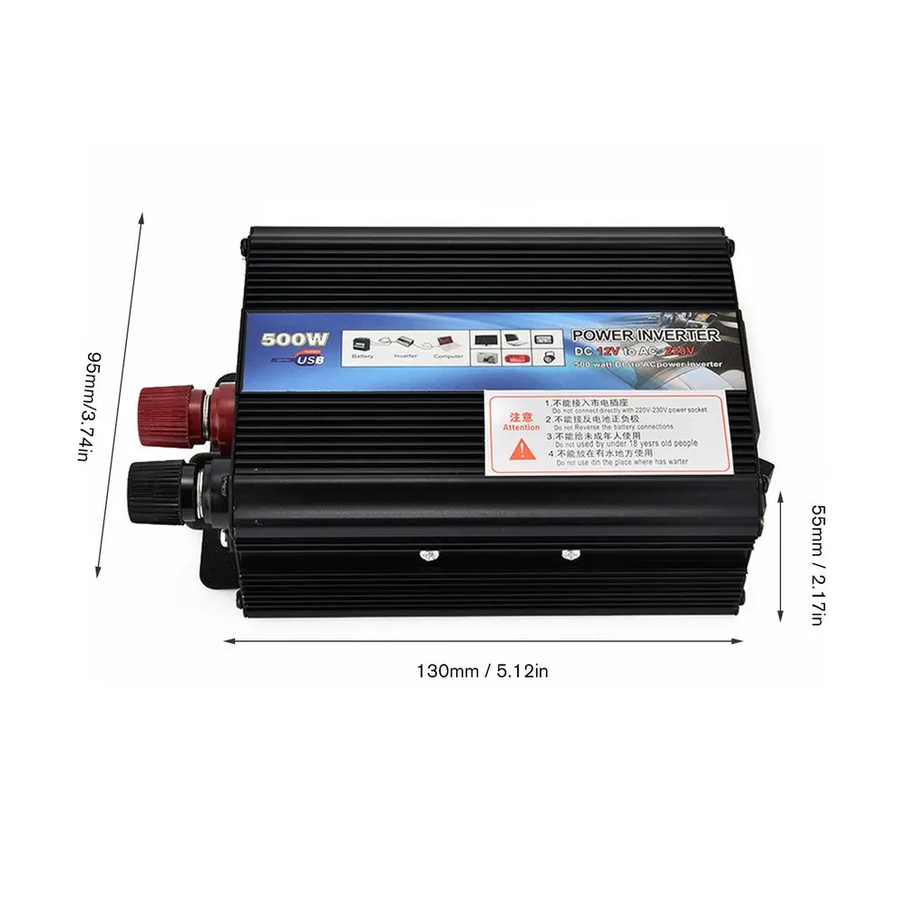 XUYUAN автомобильный инвертор DC 12V AC 220V 50Hz автоматический Инвертор 500W солнечный