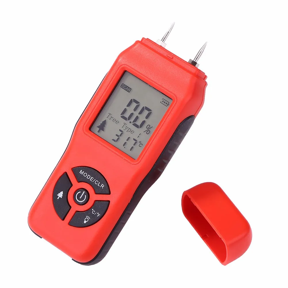 

Wood Humidity Tester Moisture Meter Digital Timber Damp Detector Lcd Display W/ Two Pins For Garden Tools Accessories
