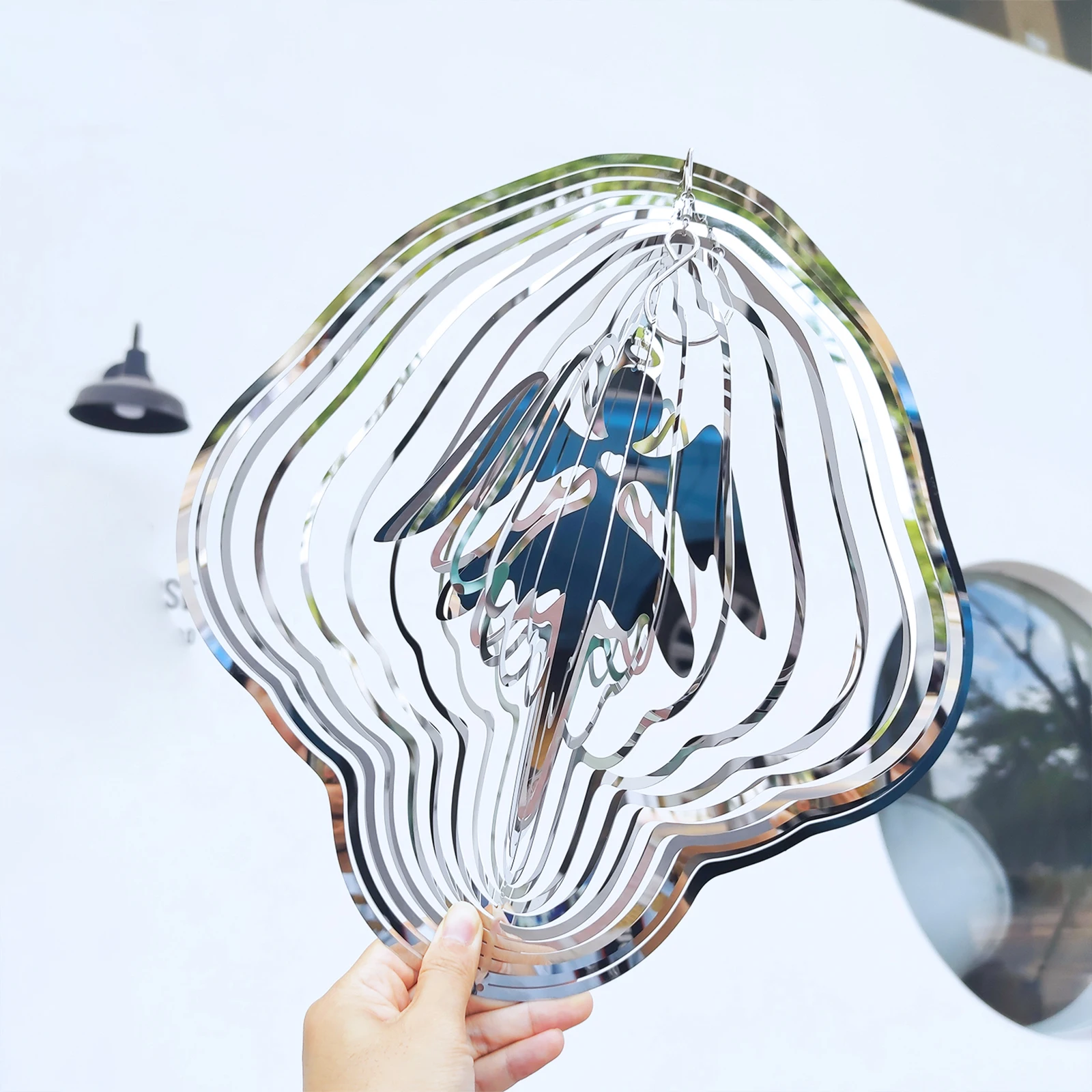 Angel Wind Chime Kinetic 3D Rotating Pendant Stainless Steel Windmill Garden Yard Tree Hanging Decoration | Дом и сад