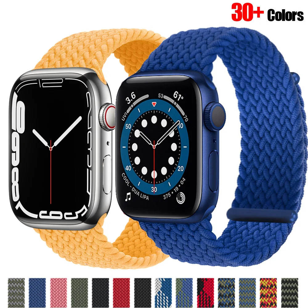 

Ремешок плетеный нейлоновый для Apple Watch band 44 мм 40 мм 45 мм 41 мм 42 мм/38