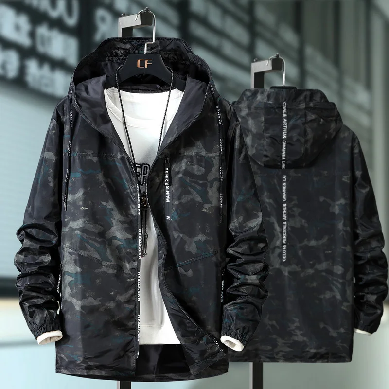 Плюс 10XL 9XL 8XL 7XL 6XL весенне-осенняя мужская повседневная камуфляжное худи куртка мужская ветровка пальто мужская верхняя одежда