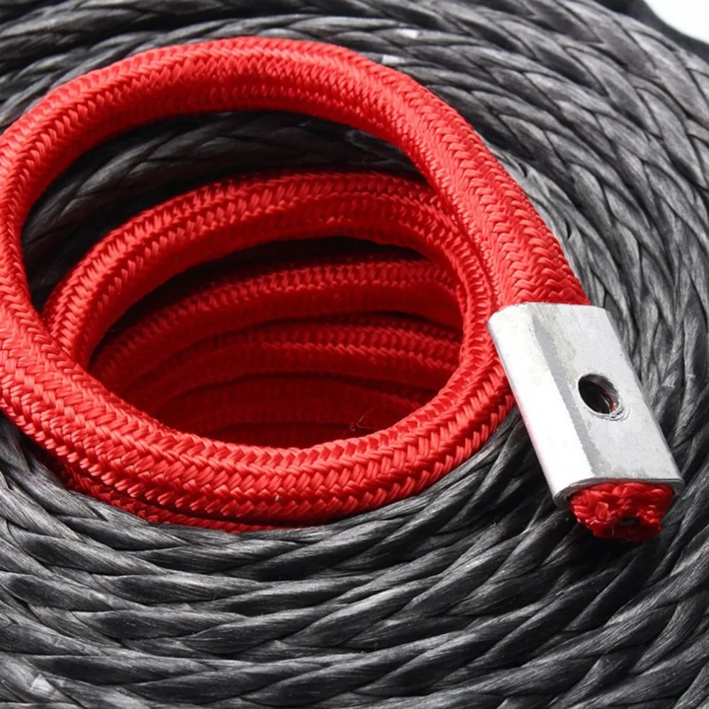 

9.5mm*28m Synthetic Winch Line Cable Rope 20500LBs Hook + Hawse Fairlead For All-Terrain Vehicle Sports Utility Vehicle hot