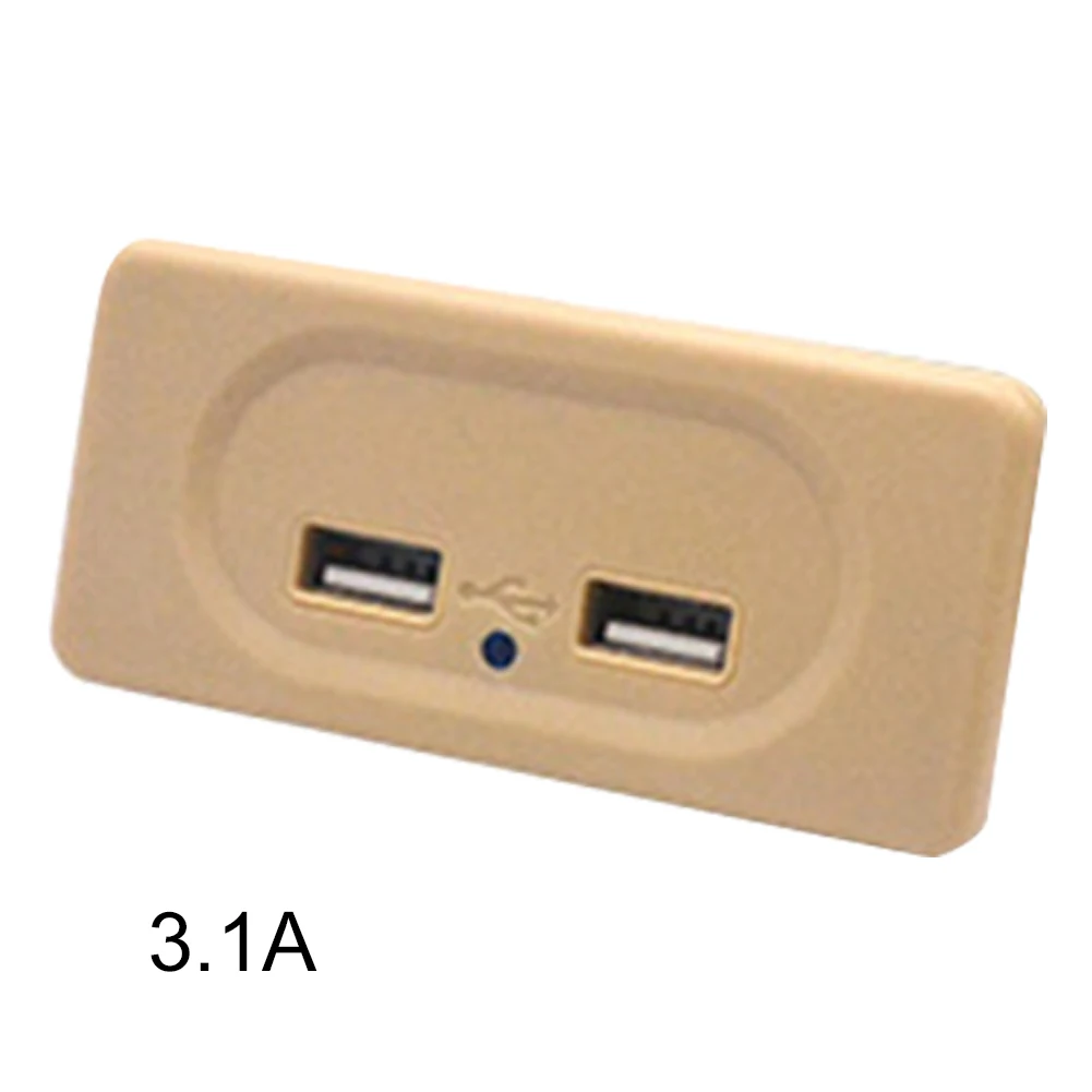 

High Speed Charging Multi Protection Indicator Light RV USB Charger Universal Recessed Mount ABS Dual Outlet Socket Power Travel