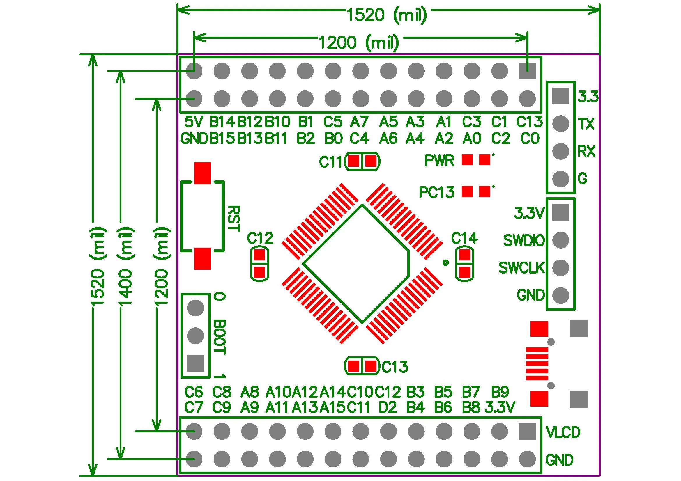 

STM32L152RET6 Core Board LCD ST32L152 Microcontroller System LCD Development Board Low Power Consumption