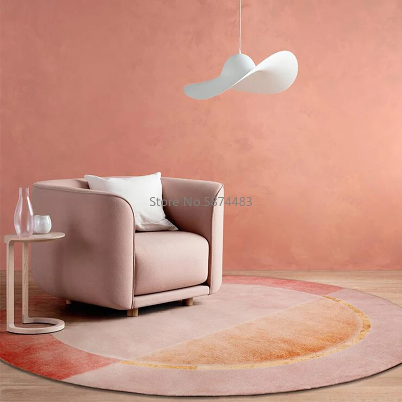 

Nordic Pink Girls Round Carpets For Living Room Modern Bedroom Carpet Chair Area Rug Dressing Table Mat Home Rugs And Carpets