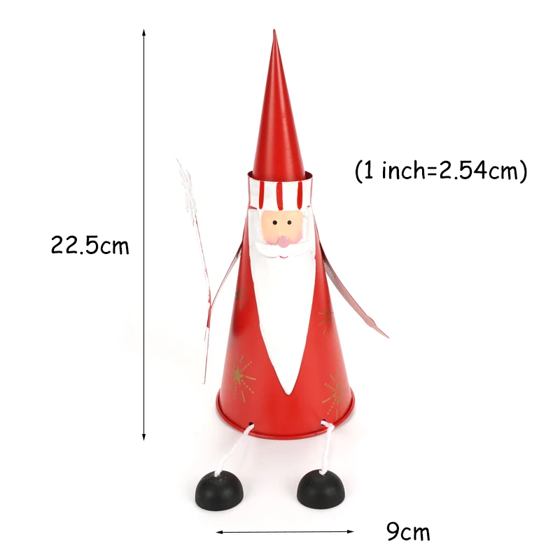 Рождественские украшения 1 шт. металлический Санта Клаус конус Рождественская