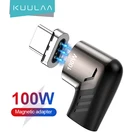 Магнитный USB-адаптер KUULAA 100 Вт Type-C для MacBook Pro, USB-коннектор типа C для зарядки Huawei, Магнитный адаптер