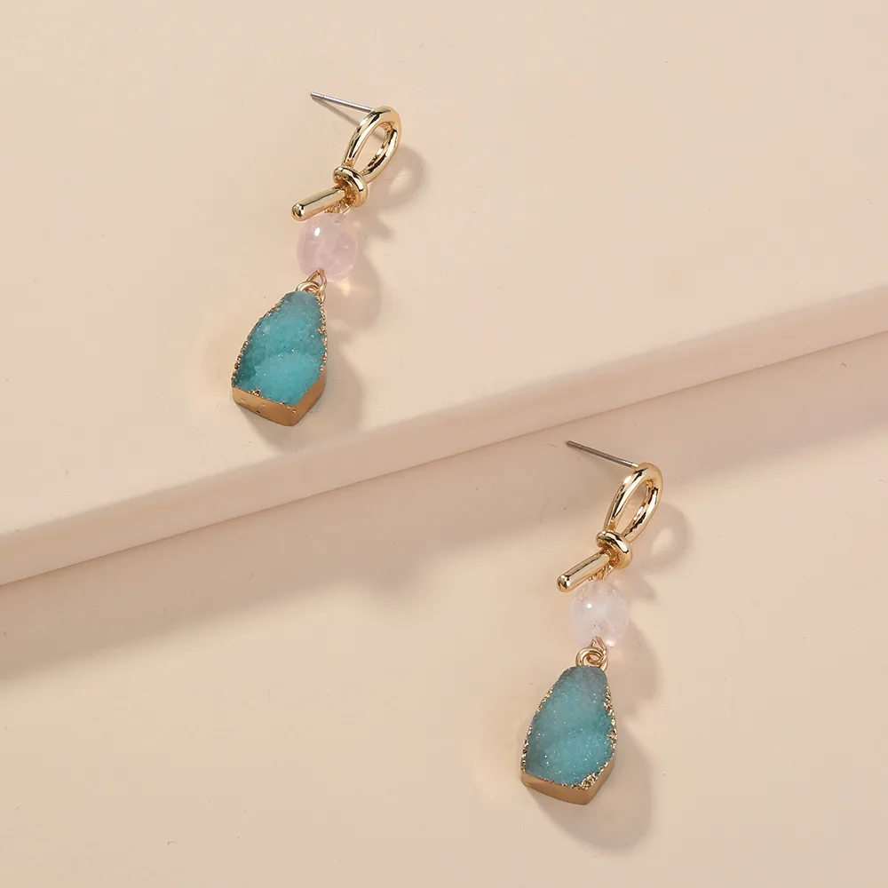 Европейские и американские популярные ювелирные изделия серьги узел Дикие синие