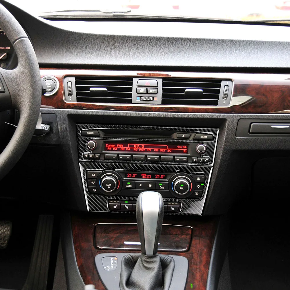 Для BMW E90 E92 E93 2005 2012 полоски из углеродного волокна кондиционер CD панель