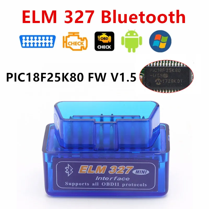 Аппаратное обеспечение ELM327 V1.5 чип PIC18F25K80 Bluetooth автомобильный считыватель кодов