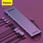 Baseus 11в1 Мульти USB C концентратор тип C к HD VGA RJ45 мульти порты USB 3,0 60 Вт сплиттер для Macbook Pro высокоскоростной силовой USB-C концентратор