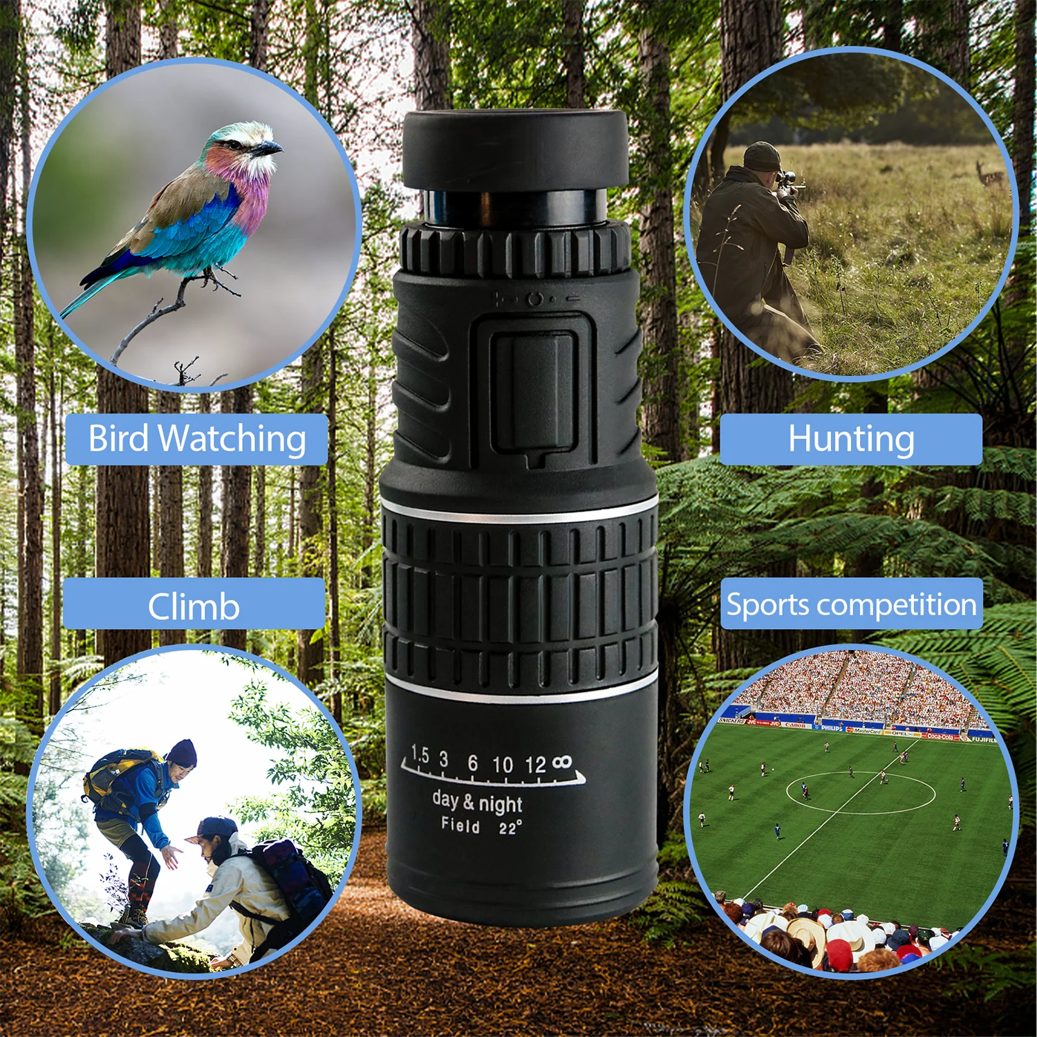 

Monocular Telescope 30*52 High Resolution Telescope 10X Focusing Monocular High Definition for Outdoor Fishing Traveling Concert