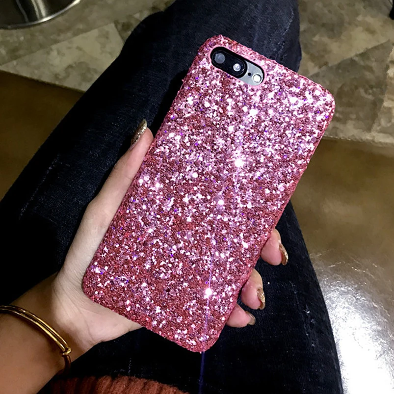 Блестящий блестящий чехол для телефона с рождественским рисунком для iPhone XS Max XR X 10 6 6S 5 5S SE 7 8 Plus Жесткий Чехол для iPhone X