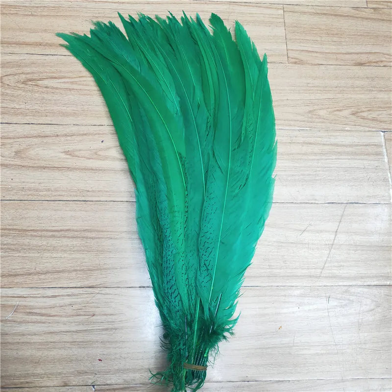 Promotion 50pcs/lot High Quality Green Pheasant Tail Feathers 16-24 Inch/40-60cm Carnival Christmas DIY Decoration Plumes