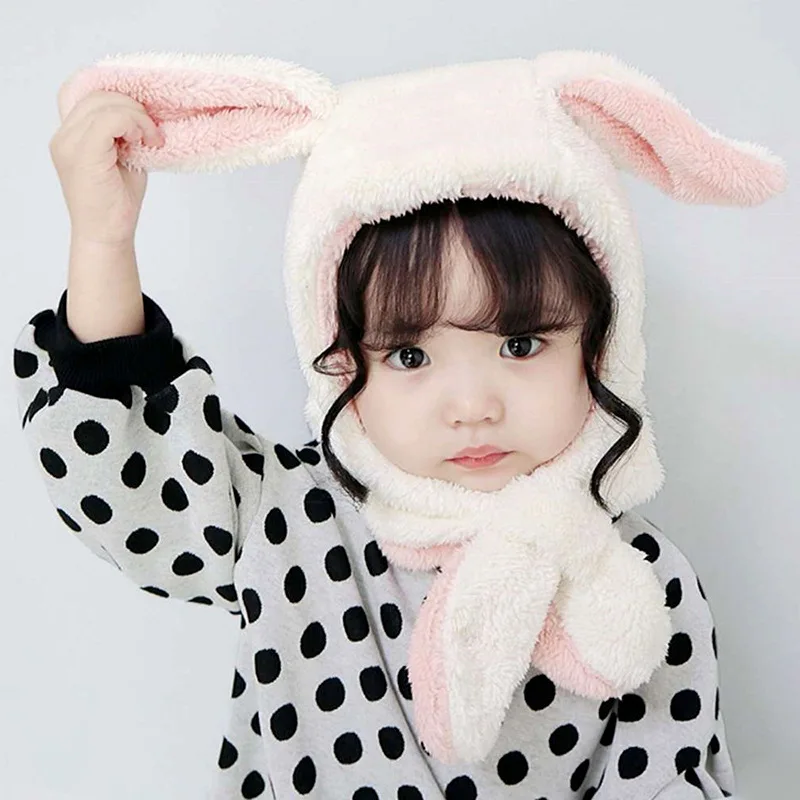 

Rabbit Ears Double-sided Cotton Thicken Knitted Hat Winter Warm Skullies Cap Beanie Hat for Kids Boy and Girl 09