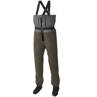 4 layer chest breathable stockingfoot fly fishing waders with waterproof center front zipper for men women hunting wading pants