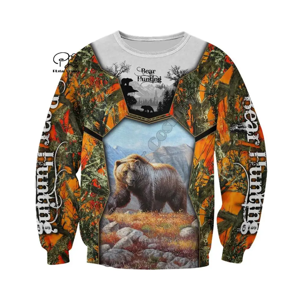 

PLstar Cosmos 3DPrint Bear Hunter Hunting Animals Funny Men/Women Harajuku Streetwear Hoodies/Zip Hoodie/Sweatshirt/Jacket/a12