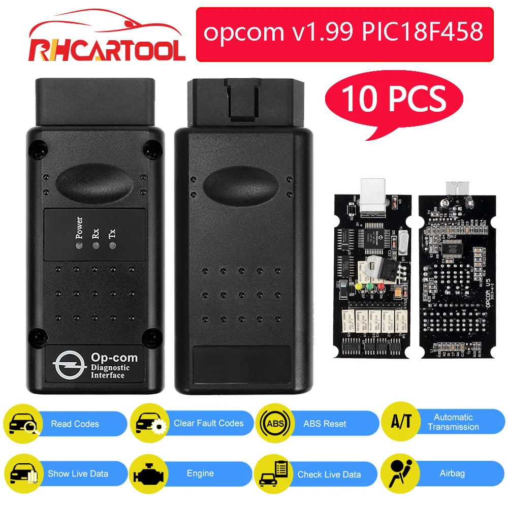 5/10 шт. opcom V1.77/ V1.99 с PIC18F458 FTDI op com OBD2 автомобильный диагностический инструмент для